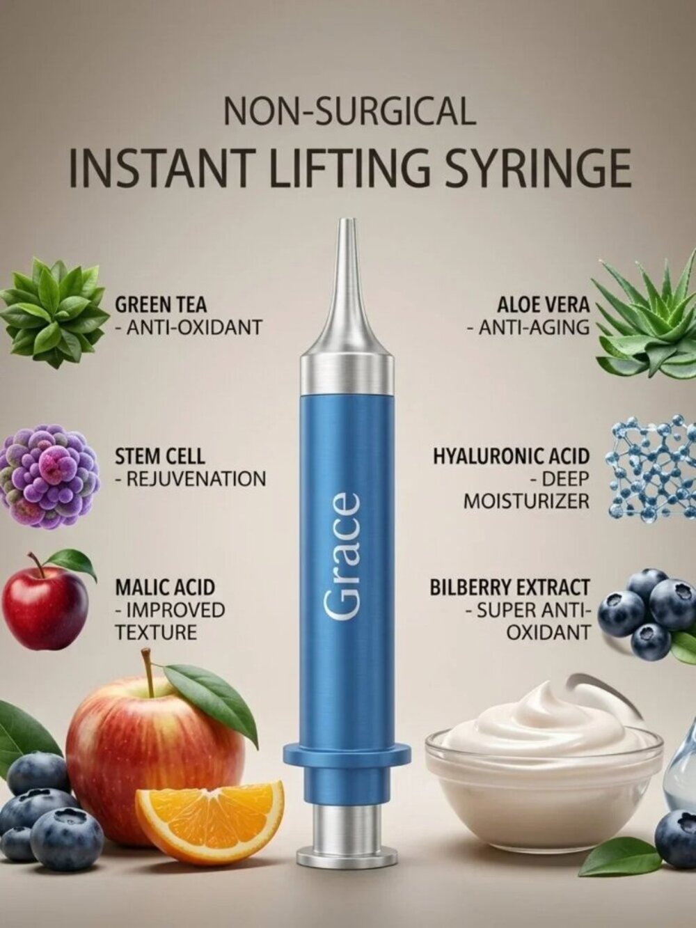 ✨ NIB-NWT Grace Non-Surgical Instant Lifting Syringe - Luxury ✨